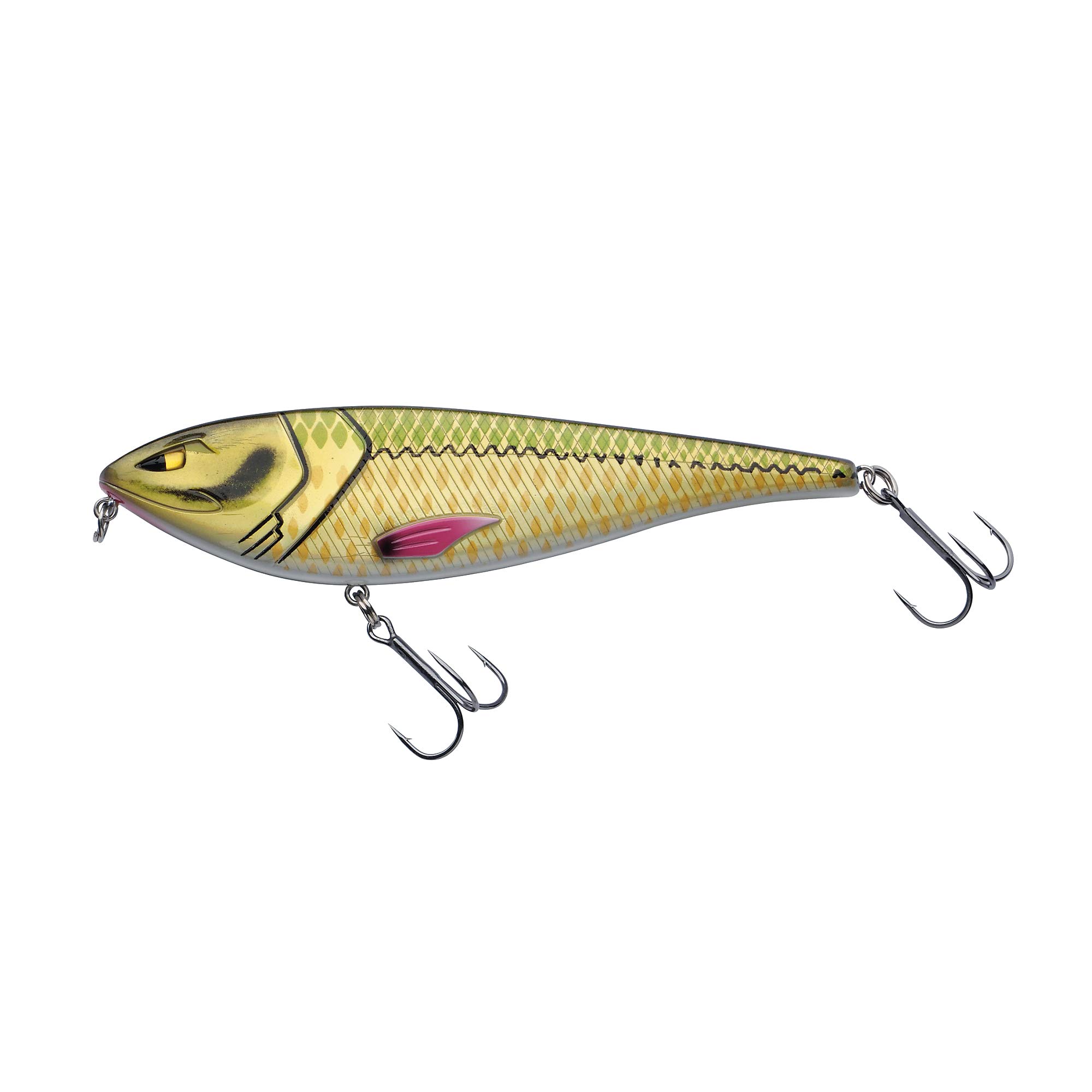 Berkley Zilla Glider, Fishing Hook, Hard Lures, Slow Sinking Glide Bait, Fusion 19 Treble Hooks, Erratic Action, extreme Loud Rattle, Lead Free PredatorFishing, Pike, Unisex, Ayu Green, 67g | 160mm