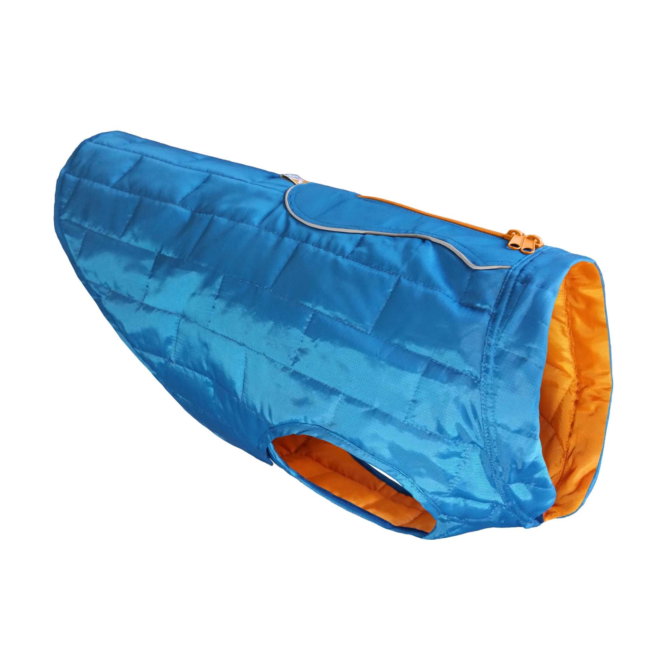Kurgo Loft Dog Jacket, Dog Winter Coat, Water-Resistant, Reversible, Extra Large-Coastal Blue/Orange