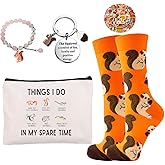 HIGHTERTON Squirrel Gifts for Women – 5pcs Birthday Present Set With Novelty Socks Gift for Squirrel Animal Lover