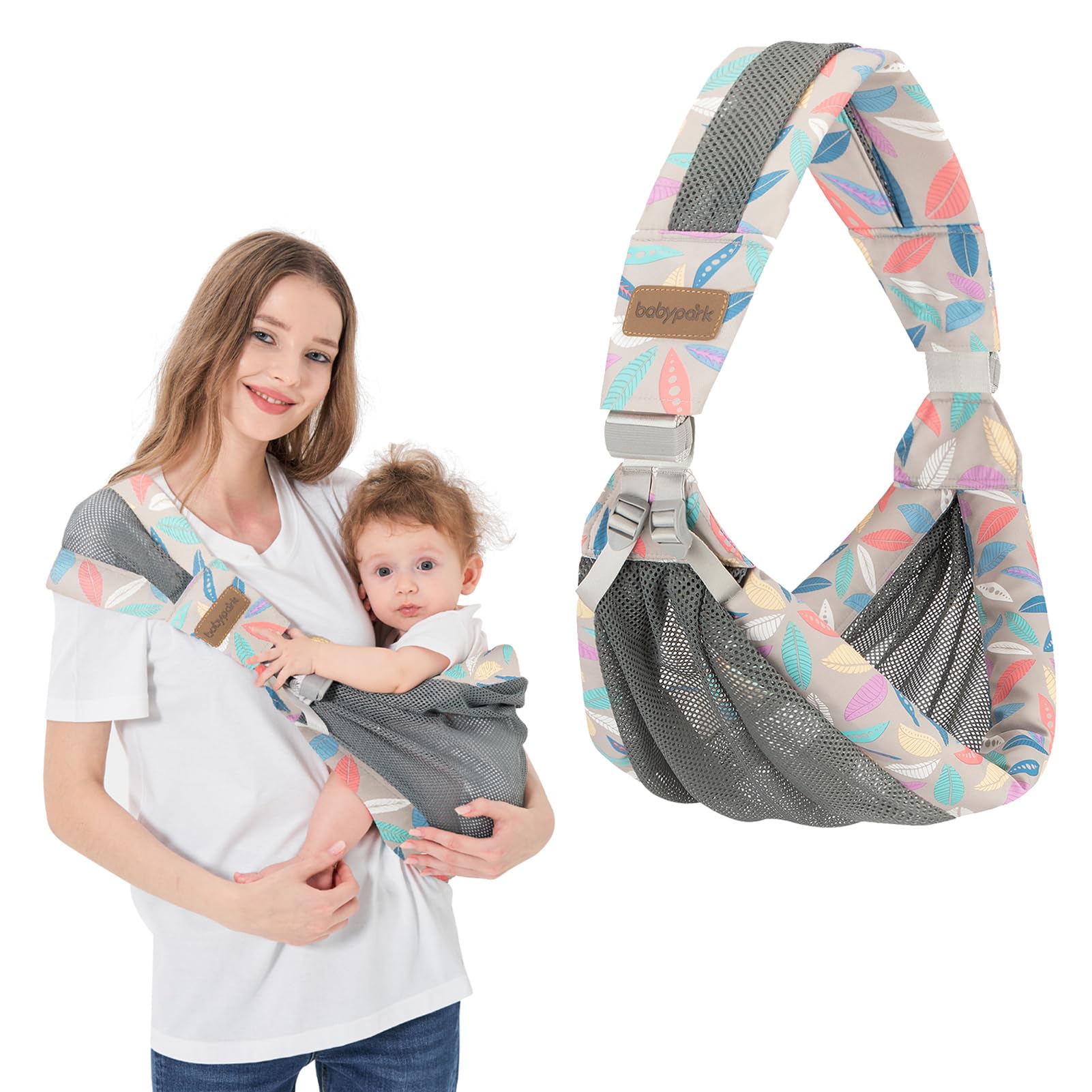 IULONEE Portable Breathable Baby Sling 3D Mesh Fabric Wrap Carrier Adjustable Sling Easy Toddler Carrier Comfortable Baby Wrap Carrier for Newborn Up to 3-36 Months (Blue)