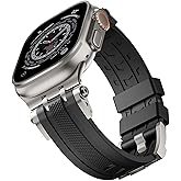 Sport Bands Compatible with Apple Watch Ultra 2/1 Band 49mm for Men,Soft Silicone Replacement Luxury Strap for iWatch Series 10 46mm, 9/8/7 45mm, SE2/SE 6/5/4 44mm, 3/2/1 42mm