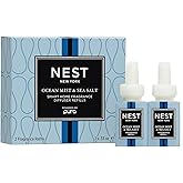 NEST New York Smart Home Fragrance Diffuser Refill Smart Vials, Ocean Mist & Sea Salt - Set of 2 - Designed for NEST x Pura 3 and NEST x Pura 4 Diffusers - Cruelty Free, Vegan