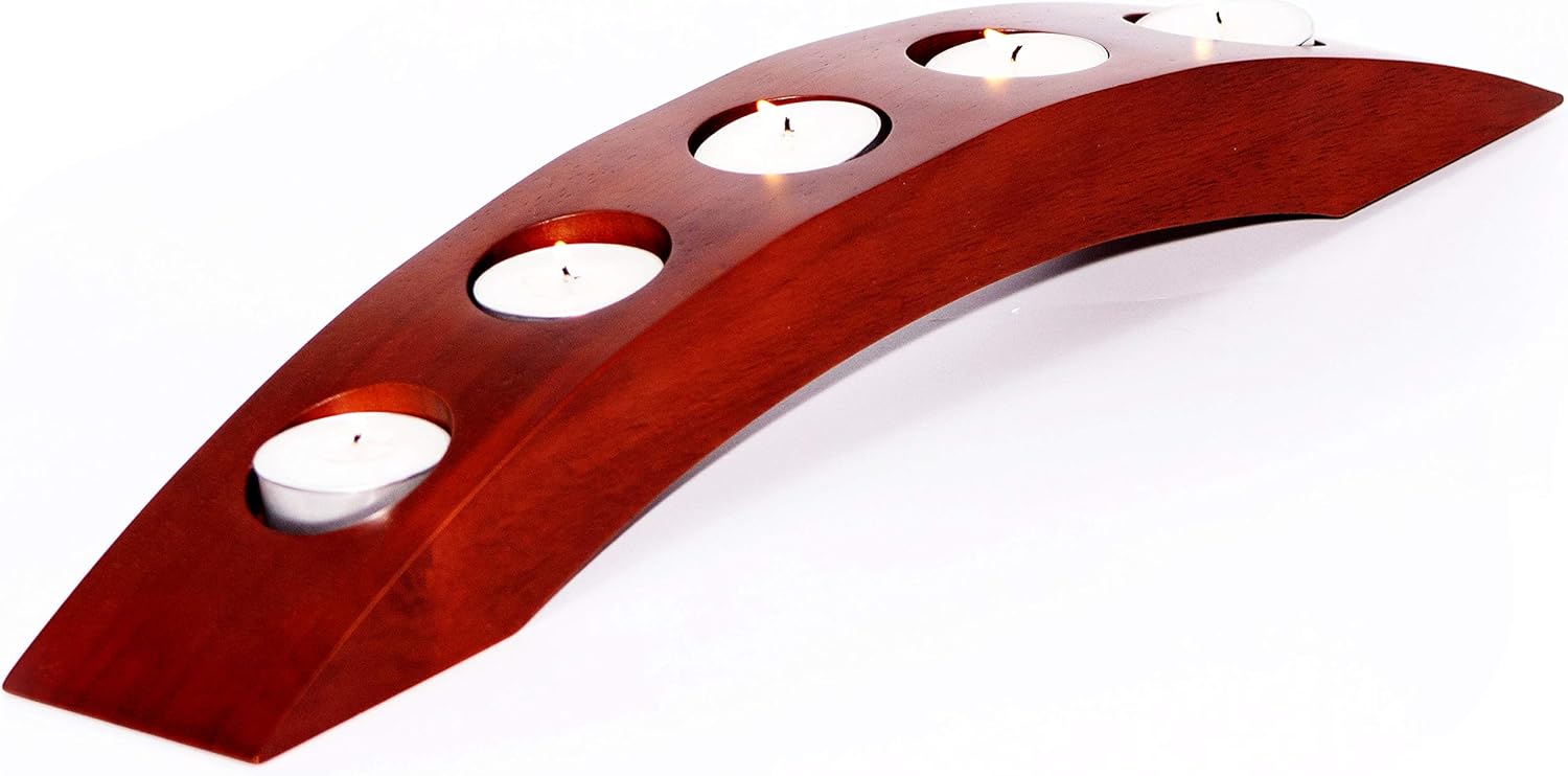 Wooden Tealight Candle Holders Usable as Coffee Table Decor, Living Room Table Decor, Dining Room Table Decor, or as Rustic Centerpiece Table Decorations