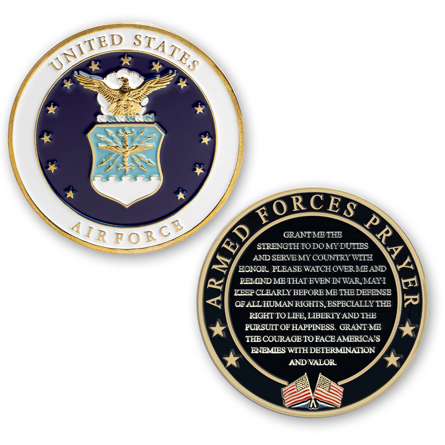 Photo 1 of Air Force Armed Forces Prayer Coin - USAF Valor Challenge Coin-Gifts for Air Force-Certified Disabled USMC Vet Owned Business| Air Force Prayer Coin