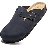 Vayfio Suede Clogs Potato Shoes Cork Footbed Sandals Comfort Mules with Arch Support Slip On Slippers