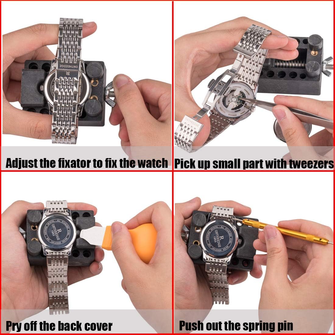 ZEXETT Watch Repair Tool Kit, 200 PCS Professional Spring Bar Tool Set with User Manual, Case Opener Spring Bar Watch Band Link Tool Set with Carry Case: Home Improvement