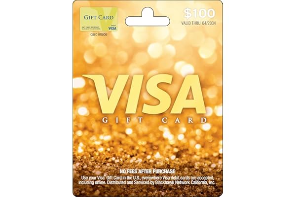 Visa Physical Gift Card $100 (plus $5.95 Purchase Fee)