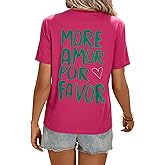 OYOANGLE Women's Graphic Tee Letter Print Crop Tshirt Short Sleeve Casual Summer Boho Top
