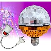 Disco Lights, Colorful Rotating Crystal RGB Party Light LED Strobe DJ Lamp with Socket for Birthday, Holiday, Club, Bar, Chri