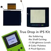 Game Boy Color 2.45 Inch IPS Backlight LCD Screen Replacement Kit [DROP-IN, NO SOLDER] for Gameboy Color GBC (With Black Screen Lens)