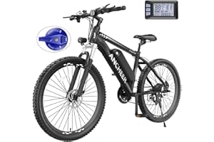 ANCHEER Electric Bike for Adults with 500W Motor[Peak 750W], 55Miles 22MPH Ebike with 48V 499Wh Battery, 3H Fast Charge, 26"/27.5" Gladiator Electric Mountain Bike, 21Speed, UL 2849 Certified