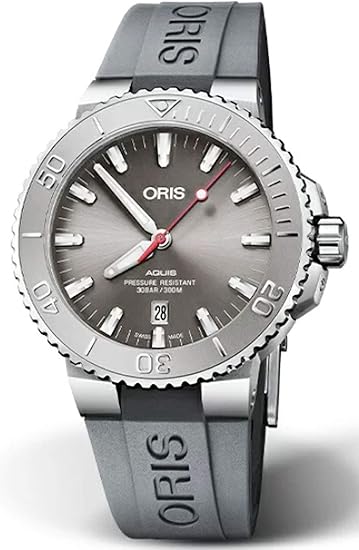 Amazon オリスジャパン正規3年保証 Oris オリス 腕時計 アクイスデイト レリーフ ダイバーズ グレー ラバーベルト 733 7730 4153r Gray 自動巻き メンズ腕時計 腕時計 通販