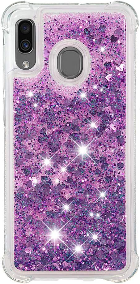 Galaxy A20 Case, Nicelin Built-in Flowing Liquid and Floating Luxury Bling Glitter TPU Soft Case [Model No. A472-000228] for Samsung Galaxy A20 (Pattern 03)