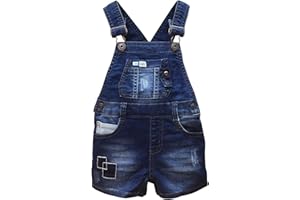 KIDSCOOL SPACE Baby & Little Girls/Boys Summer Shorts,Adjustable Jean Shortall Overalls