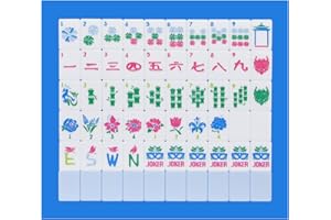 Jongyance American Mahjong Tile Set with Carrying Bag and Accessories, 160 Acrylic Engraved Mahjong Tiles(Light Blue