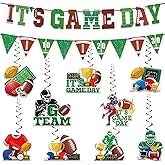 Football Party Decorations, It's Game Day Football Banner and Hanging Swirls Set Sports Theme Birthday Party Decorations for Game Day Tailgate Party Supplies