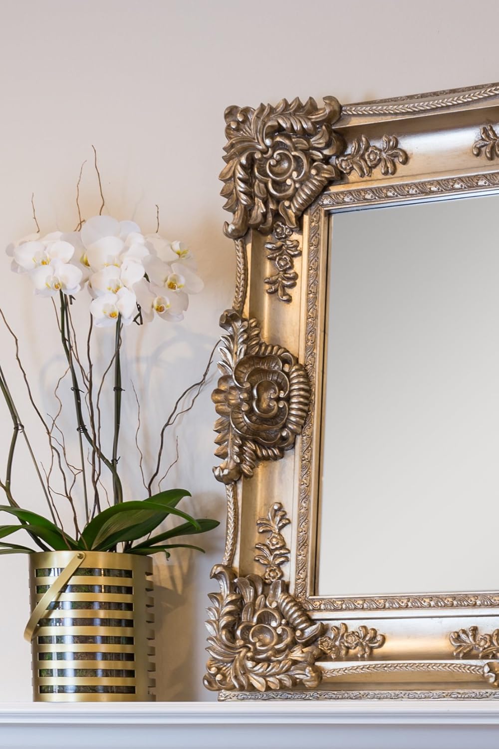 Amazon Com Sbc Decor Mayfair Wall Mirror 35 5 X 48 Champagne Gold Home Kitchen