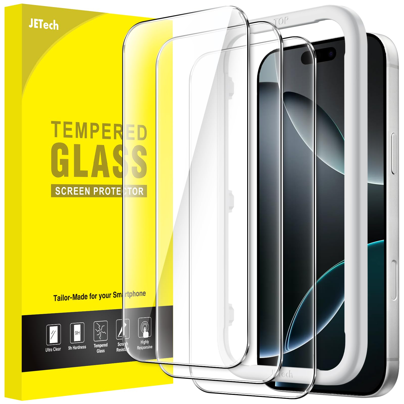 JETech Screen Protector for iPhone 16 Pro, 3-Pack