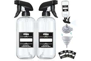 Veco 10oz Spray Bottle with Adjustable Nozzle, 360° Water Spray Bottles for Cleaning Solution, Plastic Spray Bottles for Hair