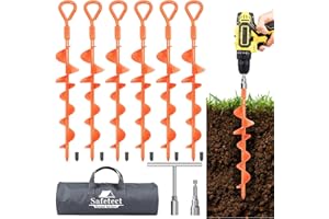 Safetect Ground Anchors Screw in 15 Inch, Heavy Duty Earth Anchor Stakes for Trampoline, Camping, Canopies, Tents, Securing A