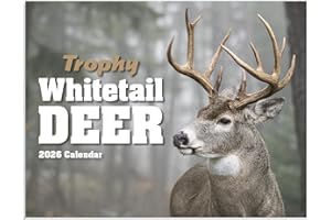 Trophy Whitetail Deer 2026 Hanging Wall Calendar - 19" x 11" (Open) 2026 Monthly Appointment Planner and Organizer. Trophy Wh