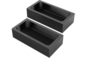 Nelyrho 2-Pack 2.2lbs Graphite Ingot Molds, High-Purity Casting Molds for Gold, Silver, Copper, Aluminum, and Brass, Heat Resistant Up to 2000 Degrees