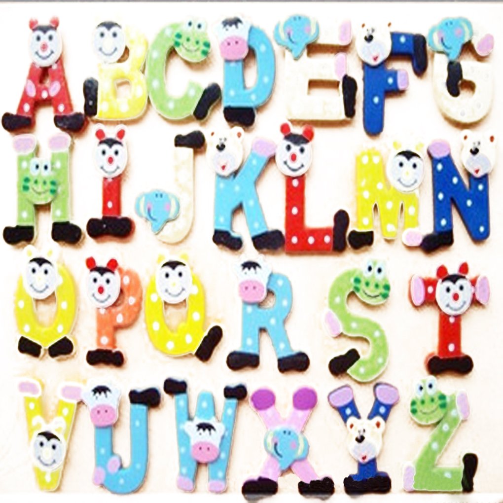 m-egal 26pcs del alfabeto de madera Nevera Imanes nevera ...