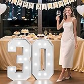3FT 30 Marquee Numbers, 30 Light up Numbers for Party, 30th Birthday Decorations for Her Him, Big 30 Sign with Light for Anniversary, Birthday Backdrop Decor