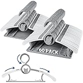Baby Hangers for Closet Adjustable, Extendable & Stackable Kids Hangers, 11~14inch Non-Slip Plastic Kid Hangeres, Toddler Hangeres for Infant Baby Toddler Children Nursery Teen, Gray, 60PACK
