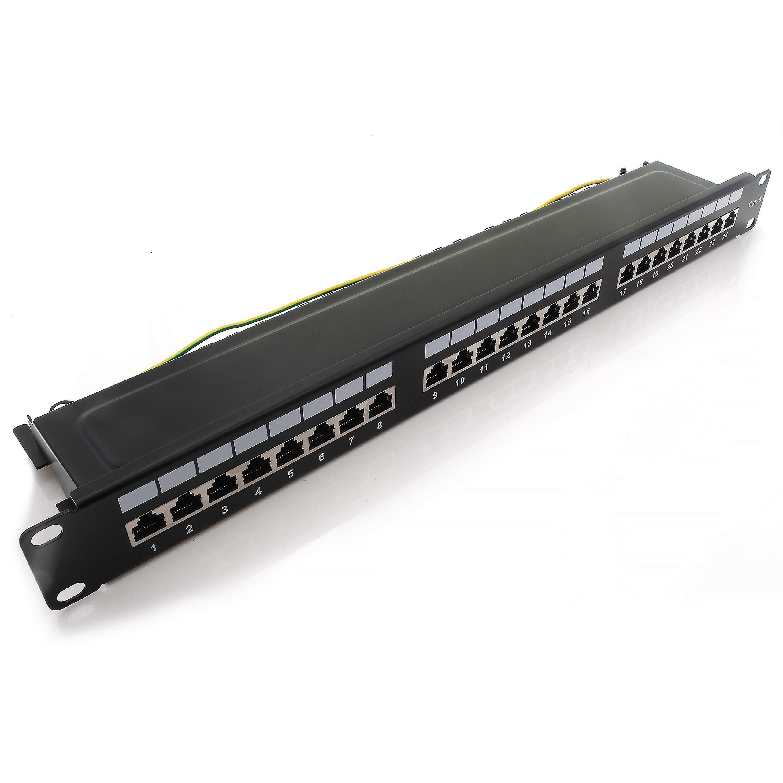 1aTTack.de 367457 Patch panel CAT6 24 port black distribution panel LSA+ connection technology network distribution - RJ45 - TIA 568 A/B - black — image 1