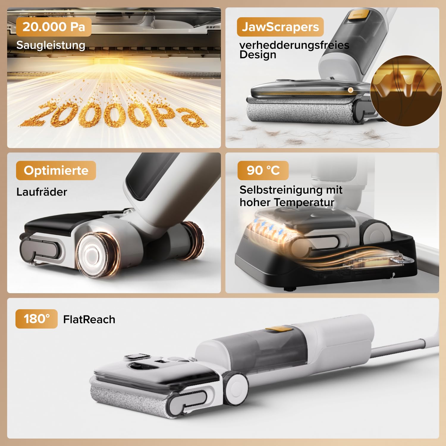 roborock F25 GT Gen 2 Nass Trockensauger, 20.000 Pa, 180° Lay-Flat Design 2