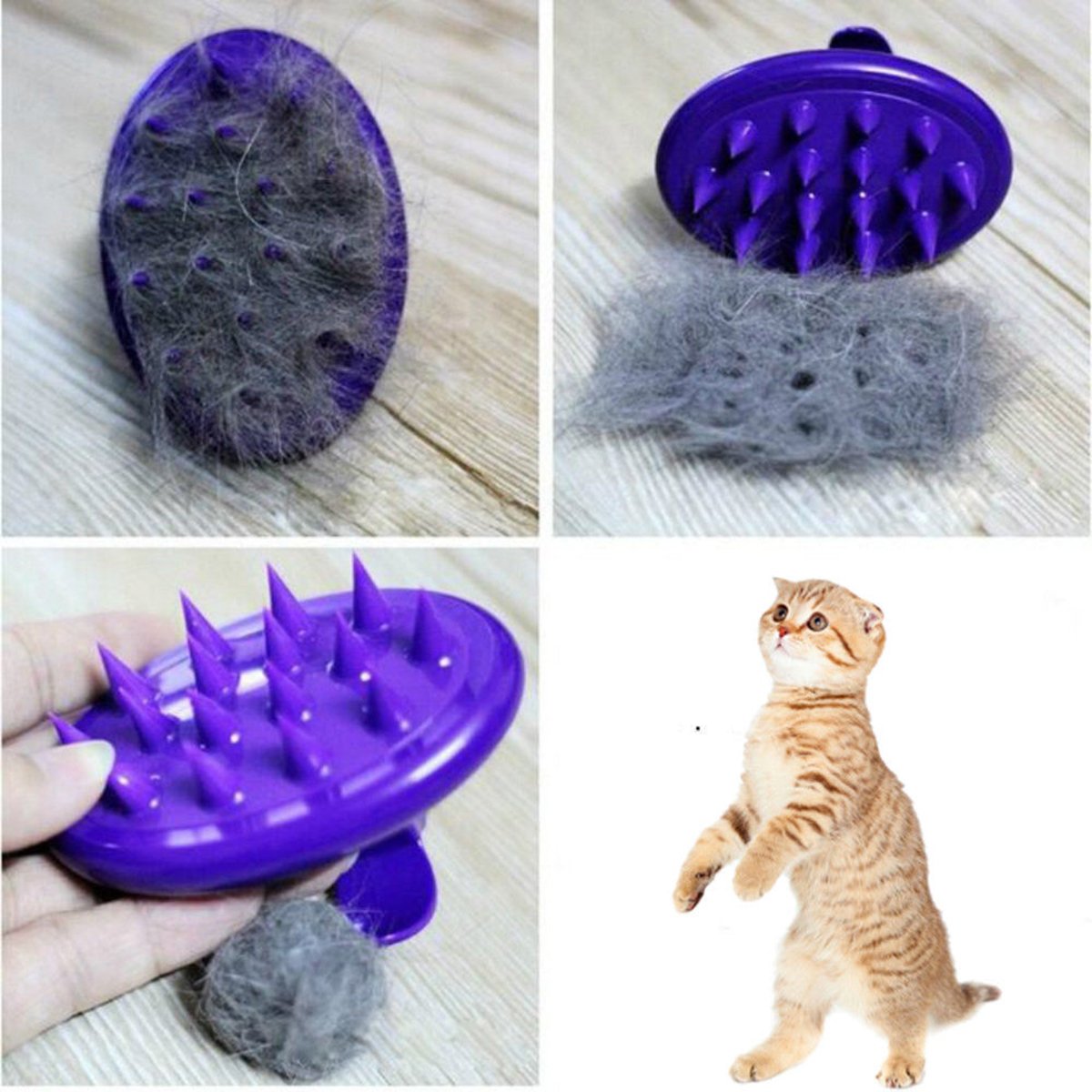 AmeiTech Ultra-Soft Silicone Pet Comb Small Dog Brush Cat Bath Brush Dog Grooming Pet Hair Brush Cat Massage Comb, Safe & No Scratching