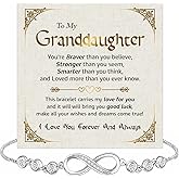 Mapileng To My Beautiful Granddaughter Bracelet with Meaningful Card, Granddaughter Gifts from Grandma & Grandpa, Sentimental Gifts for Valentines Day, Birthday, Graduation, Christmas
