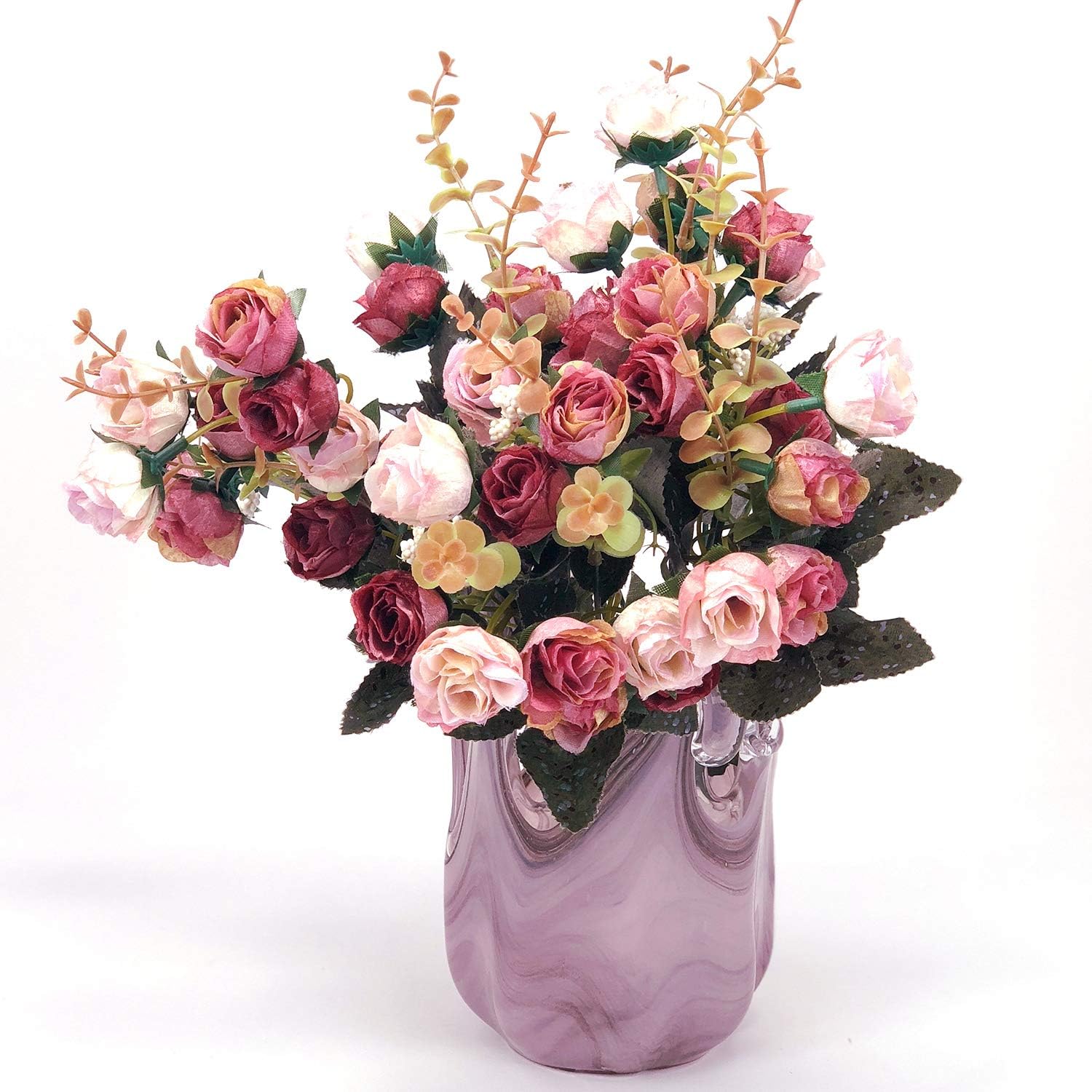 Antico Murano Hand Blown Murano Glass Pink Vase, Made in Italy
