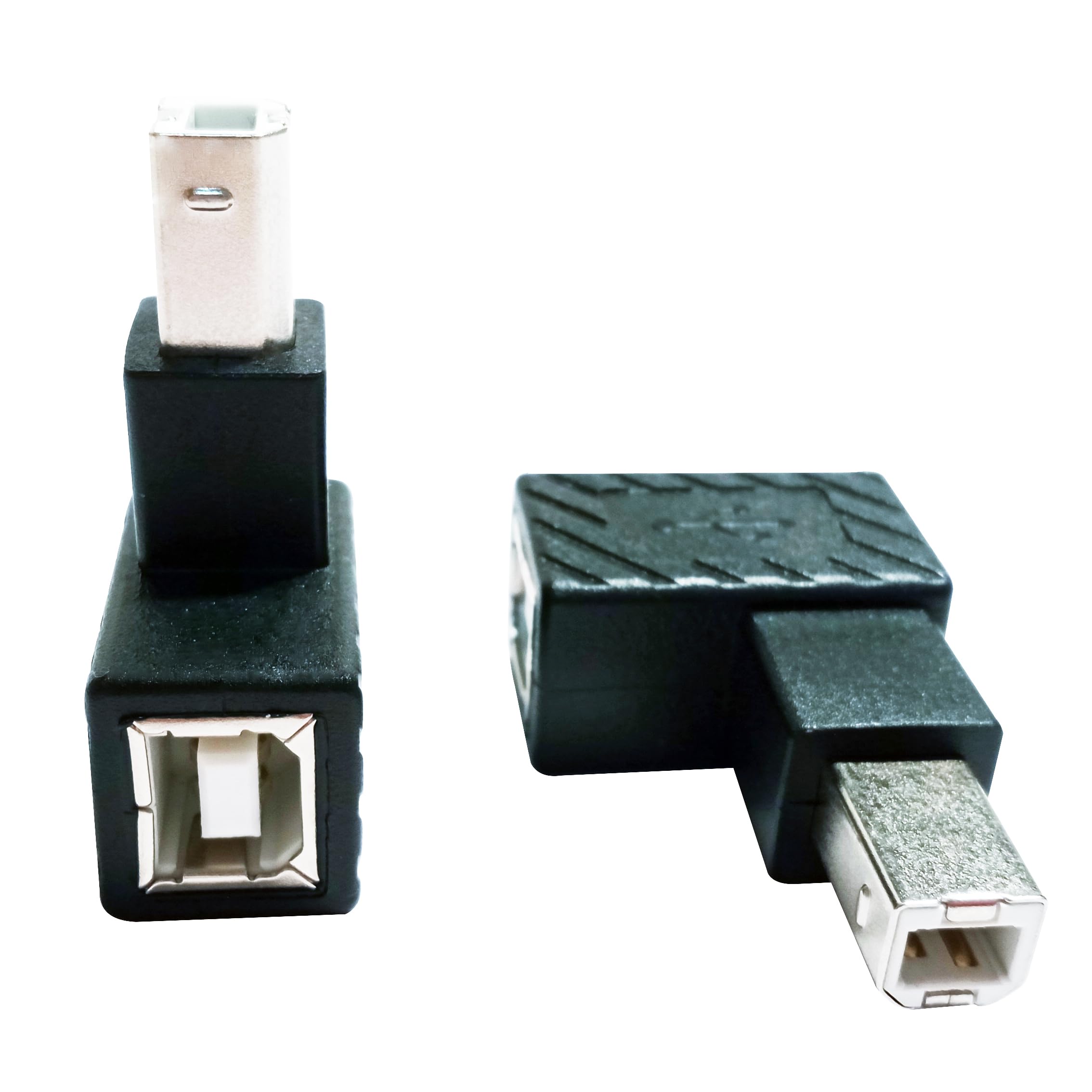 SHANFEILU 90 Degree USB 2.0 Type B Printer Adapter,USB 2.0 B Male to Type B Female Right Angle Print and Data Transfer Extension Connector for Printer Scanner Fax HDD 2 pcs