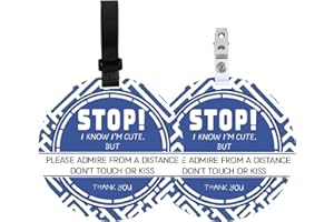 PLIGREAT 2 Pack Stop Touching Baby Signs, No Kissing Baby Sign for Baby Car Seat Baby Carriers, Stroller Tags with Hanging Straps and Clip, No Touching Baby Signs for Newborn Baby Girls Boys Preemie