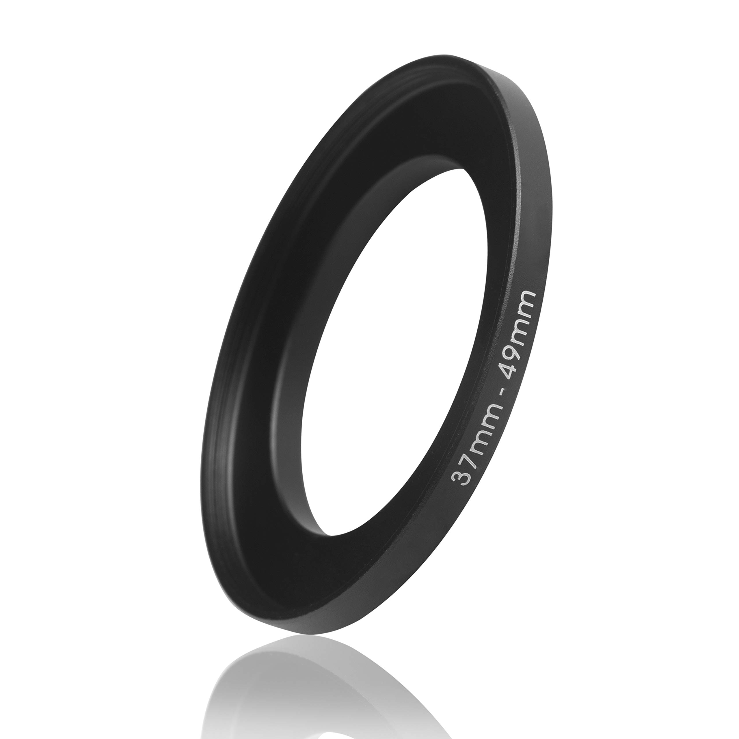 Ares Foto® Step-Up Lens Adapter Ring for Filters, Made of CNC Machined Metal with Matte Black Electroplated Finish (37mm – 49mm)