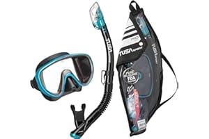 TUSA Sport Adult Serene Mask and Dry Snorkel Combo with Reusable Travel Bag