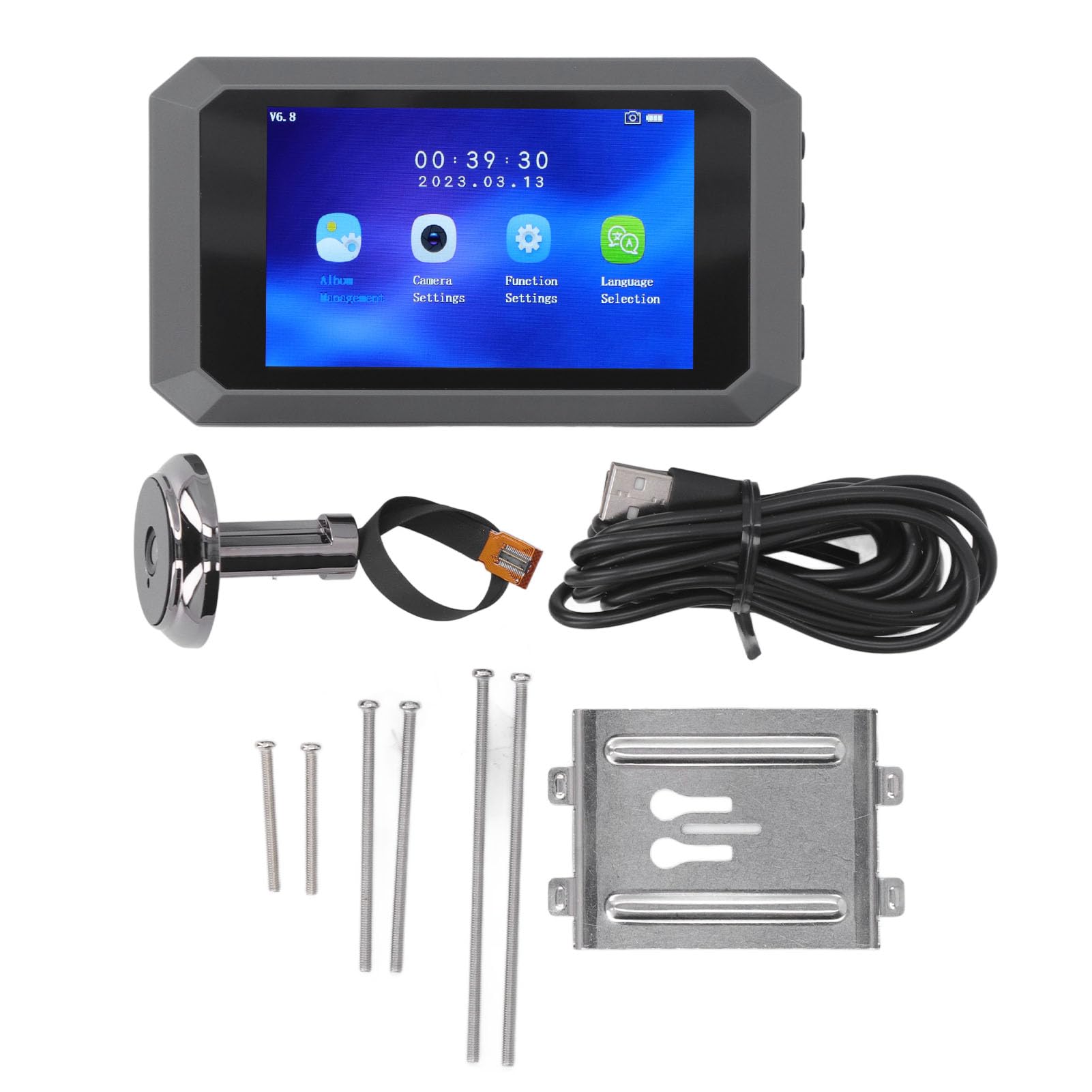 Peephole Camera for Apartment Door, 4in LCD Screen Home Video Door Eye Viewer Security Camera Doorbell, 135° Wide Angle IR Night Vision Front Door Peephole Viewer, Loop Recording