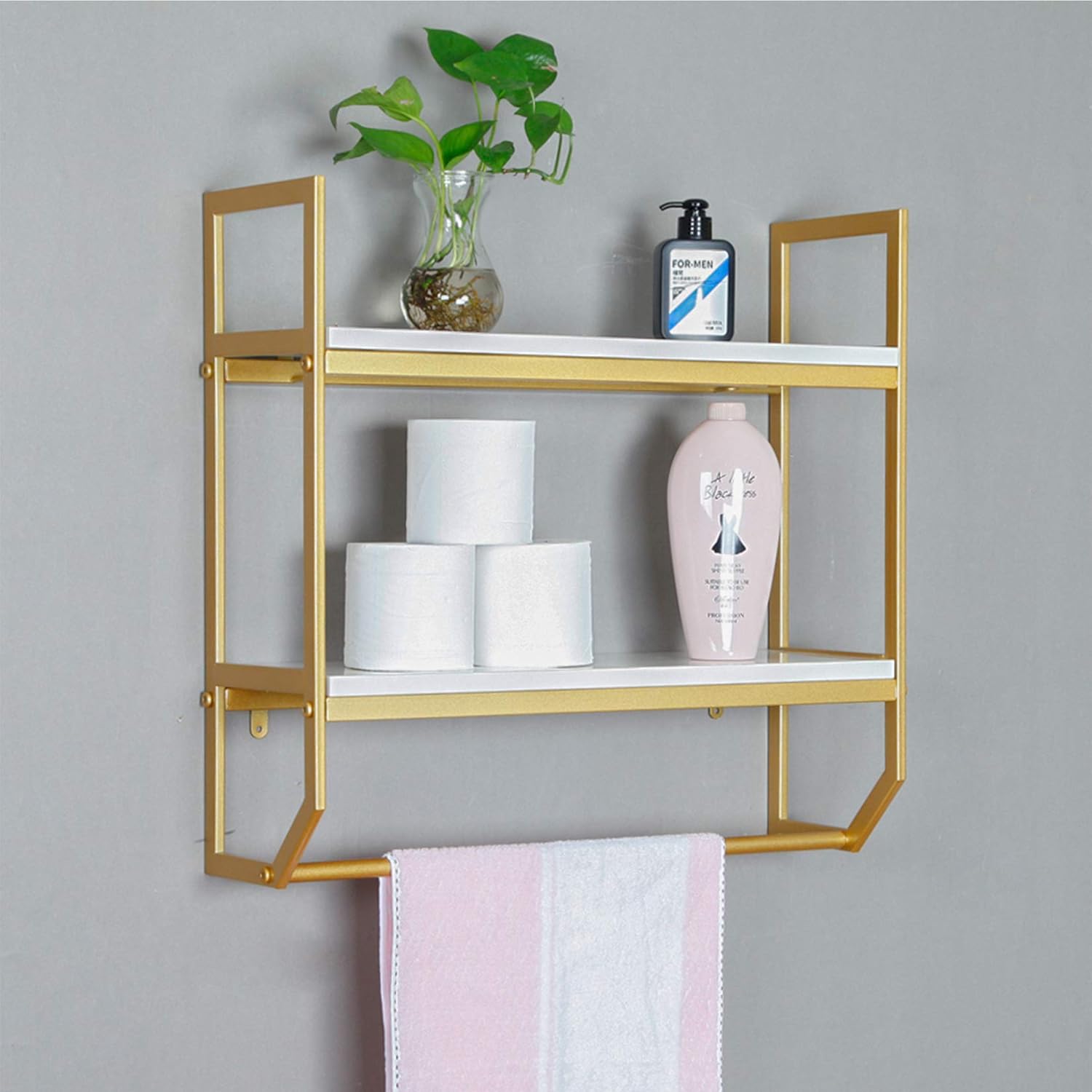 MDEPYCO 23.6" Industrial Metal Bathroom Shelves Wall