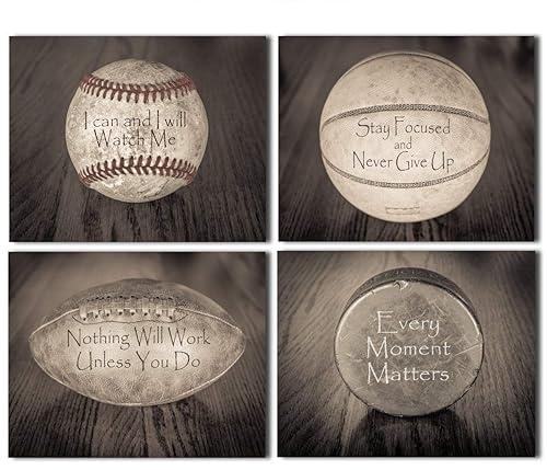 Amazon Com Inspirational Sports Quotes Set Of Four Photos 8x10 Unframed Makes A Great Gift Under 20 For Room Decor Handmade