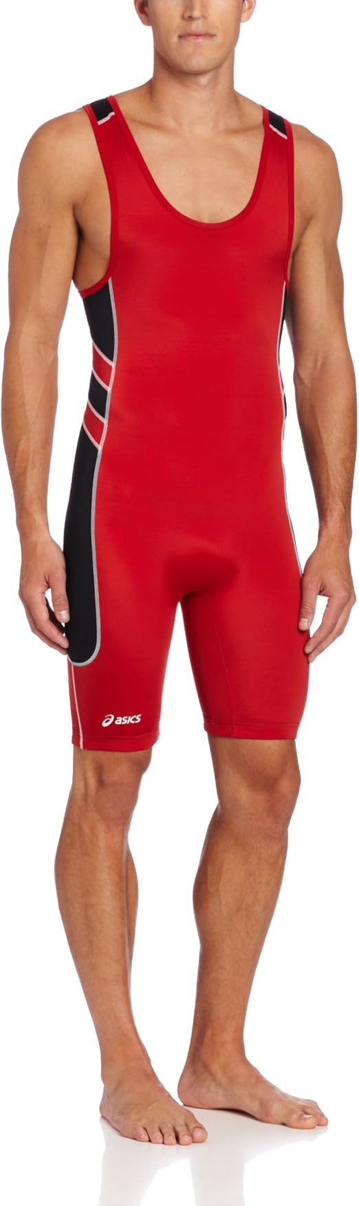 Asics Men's Unrestrained Wrestling Singlet (Red/Black