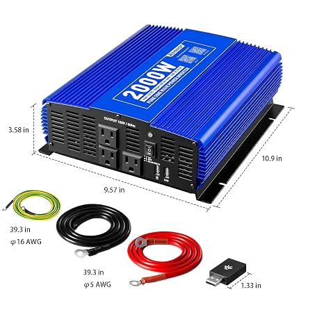 Mua 2000W Pure Sine Wave Inverter 12V DC to 110V AC Power Inverter for ...