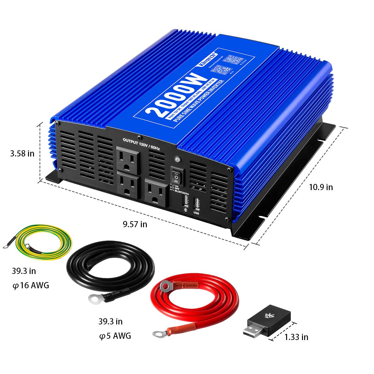 Mua 2000W Pure Sine Wave Inverter 12V DC to 110V AC Power Inverter for Home/Truck/RV/Camping