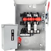 2P 60 Amp Fused Disconnect, 60A Disconnect Box, Single Phase, 110/240V, Includes 2 Pcs 60 Amp Fuses, Heavy Duty Metal Structure, NEMA 3R Enclosure for Outdoor, Reserved Knout-Outs, 10-Year Warranty