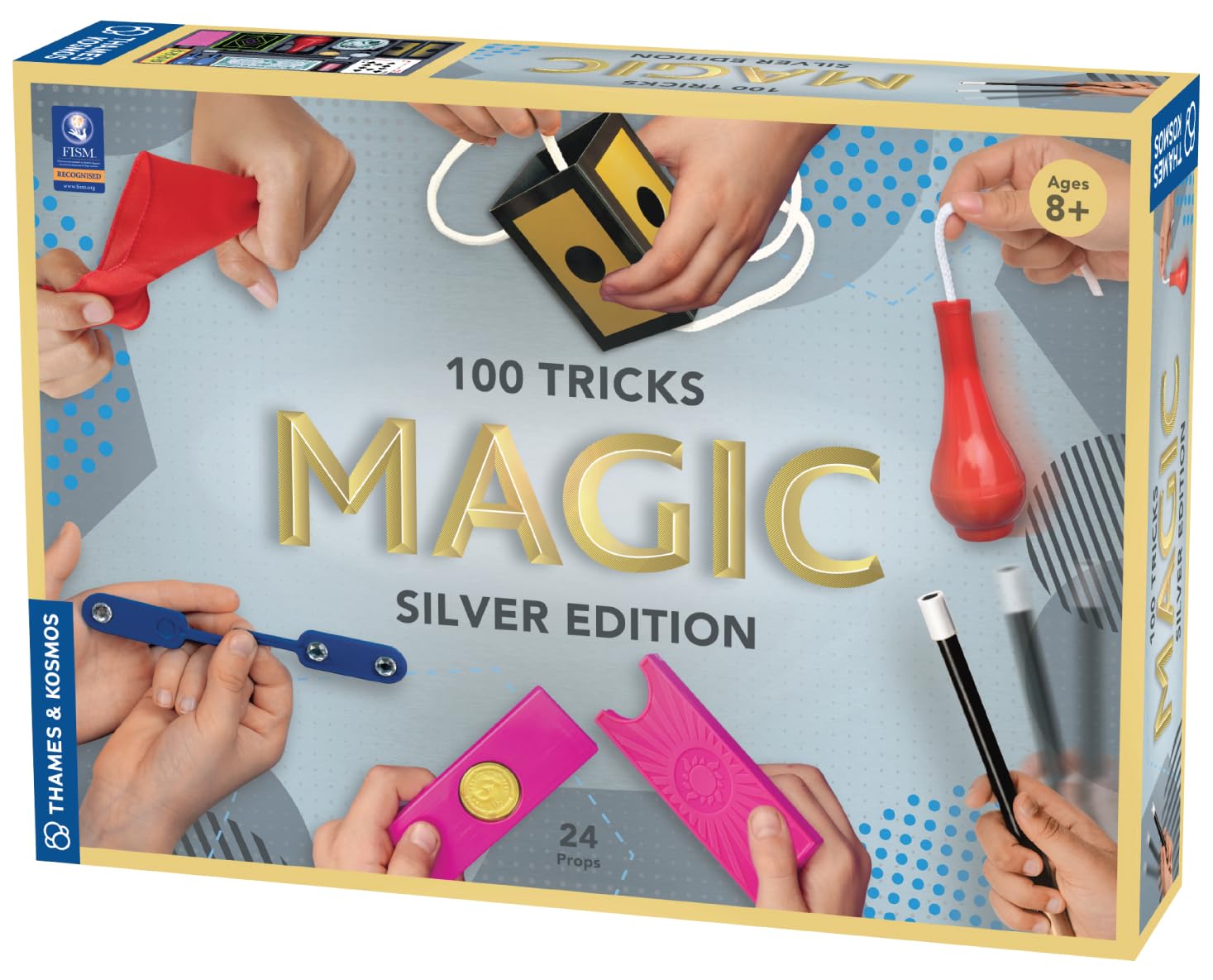 Thames & Kosmos Magic: Silver Edition, Kit to Learn 100 Magic Tricks, Contains 24 Magic Props, Magic Set for Adults and Kids, Age 8+
