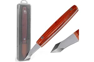 Woodworking Marking Knife – High Carbon Steel Double-Beveled Scribing Blade, Ergonomic Wooden Handle & Leather Sheath – Preci
