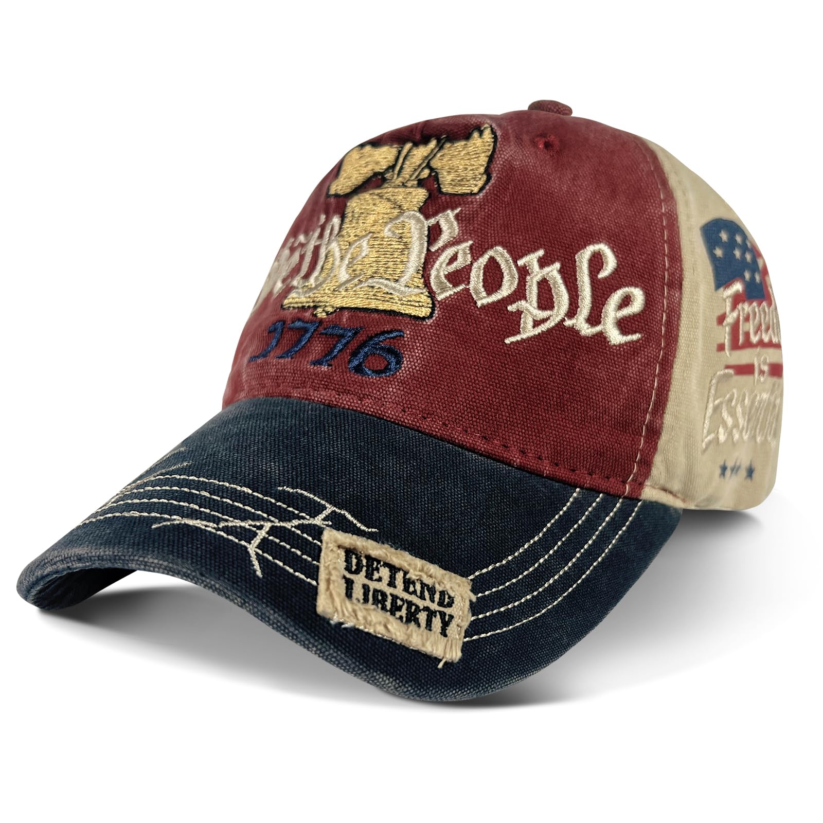 Photo 1 of 250 Years American Revolution Anniversary Cap, Adjustable Machine Embroidered Canvas Baseball Cap?Perfect for Independence Day & Patriotic Events