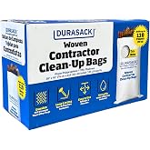DURASACK Contractor Bags Heavy Duty 40-Gallon, Pack of 16 | Reusable White Woven Polypropylene Contractor Garbage Bags