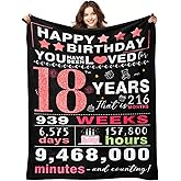 YPURTSD 18th Birthday Gifts for Girls - Gifts for 18 Year Old Girl - 18th Birthday Decorations for Girls - Eighteen YR Bday Gift for Girl Daughter Granddaughter Niece Sister Ideas Blanket 50"x60"